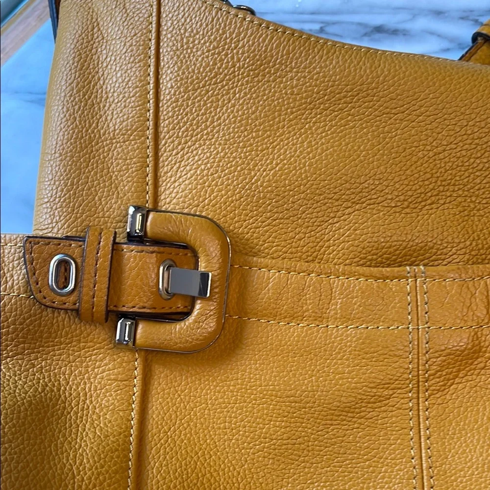 Tignanello Yellow Hobo Bag with Soft Slouchy Design